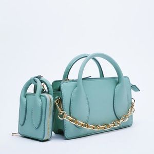 Zara mini crossbody bag light blue